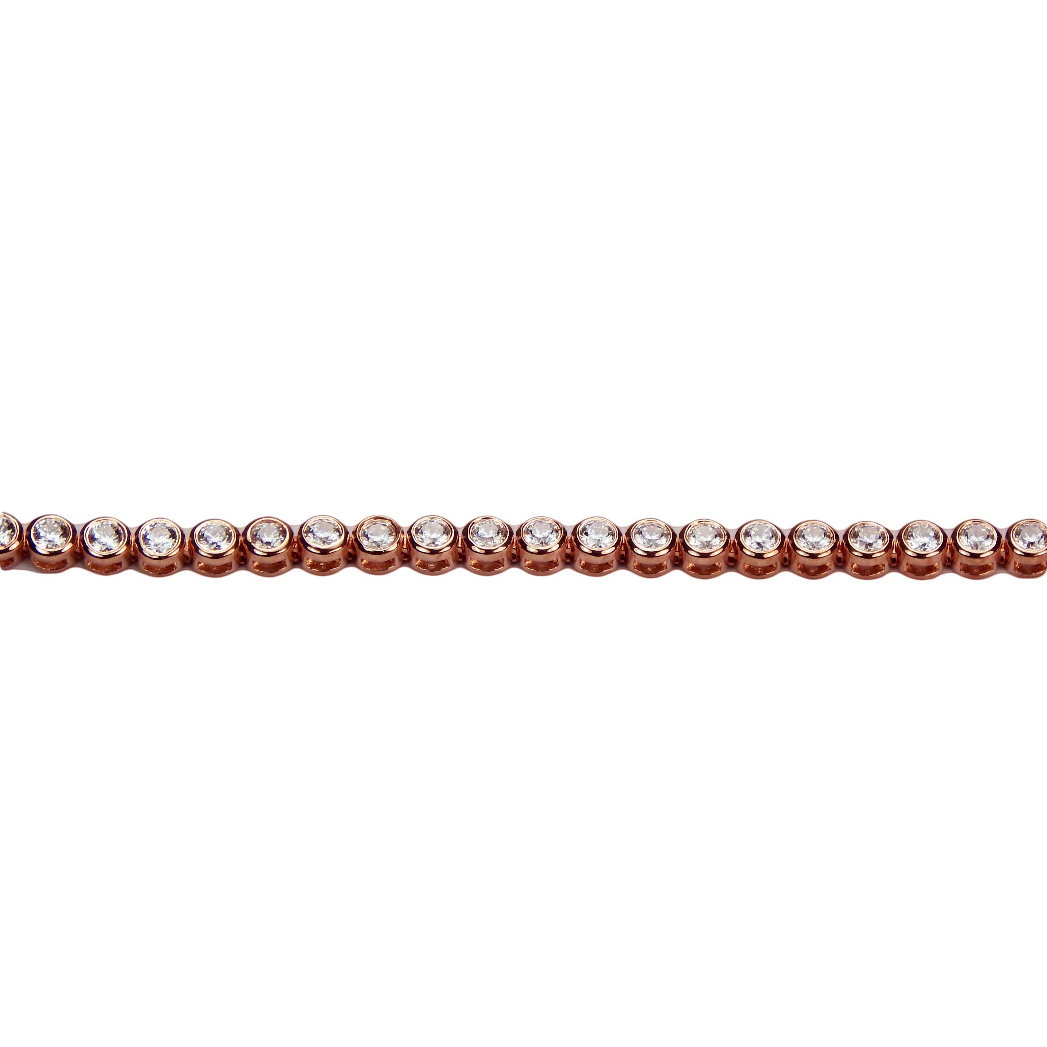 31035 Ratius Tennis-Armband Sterlingsilber rosé goldplattiert, Zirkonia