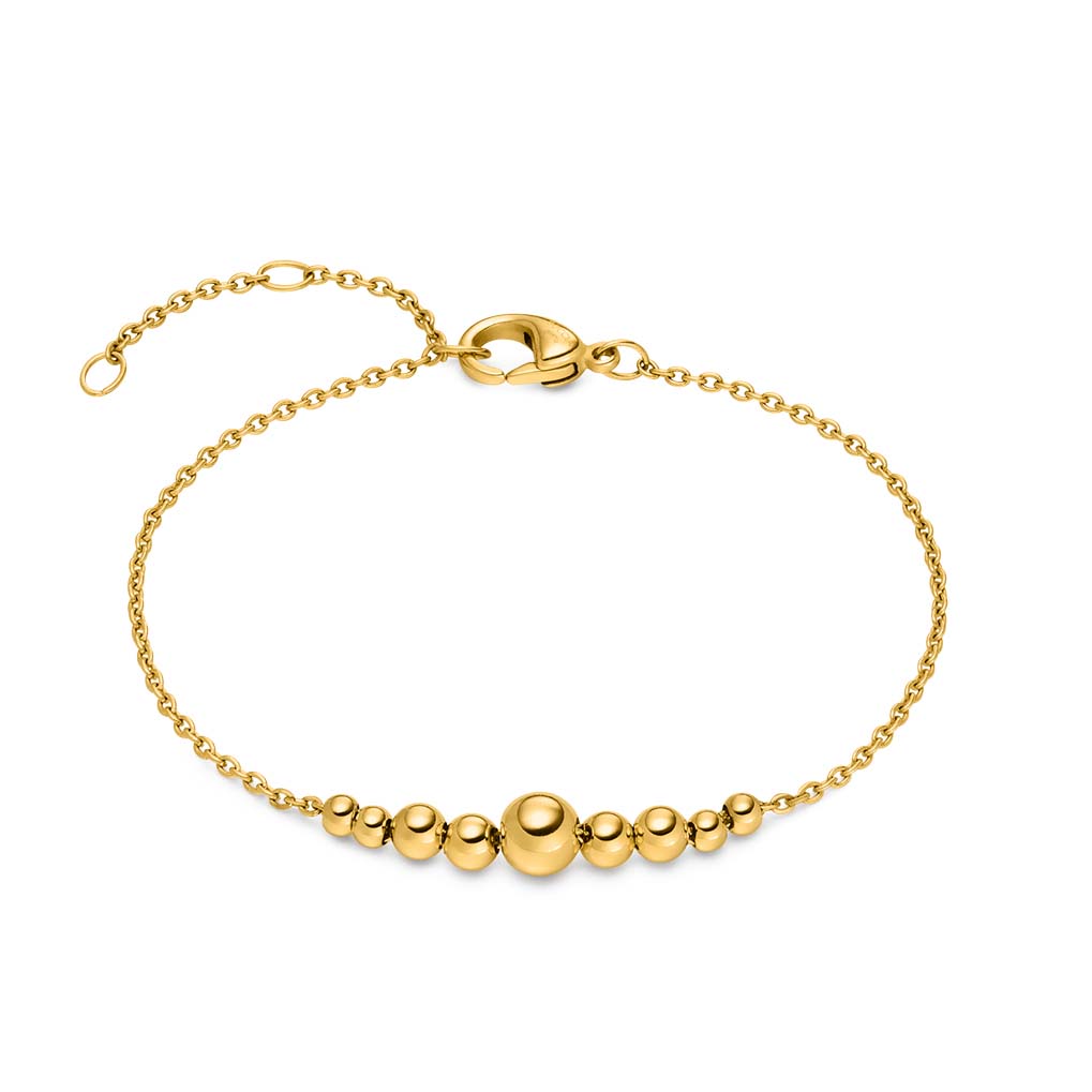 Boccia Armband aus goldplattiertem Titan mit Kügelchen