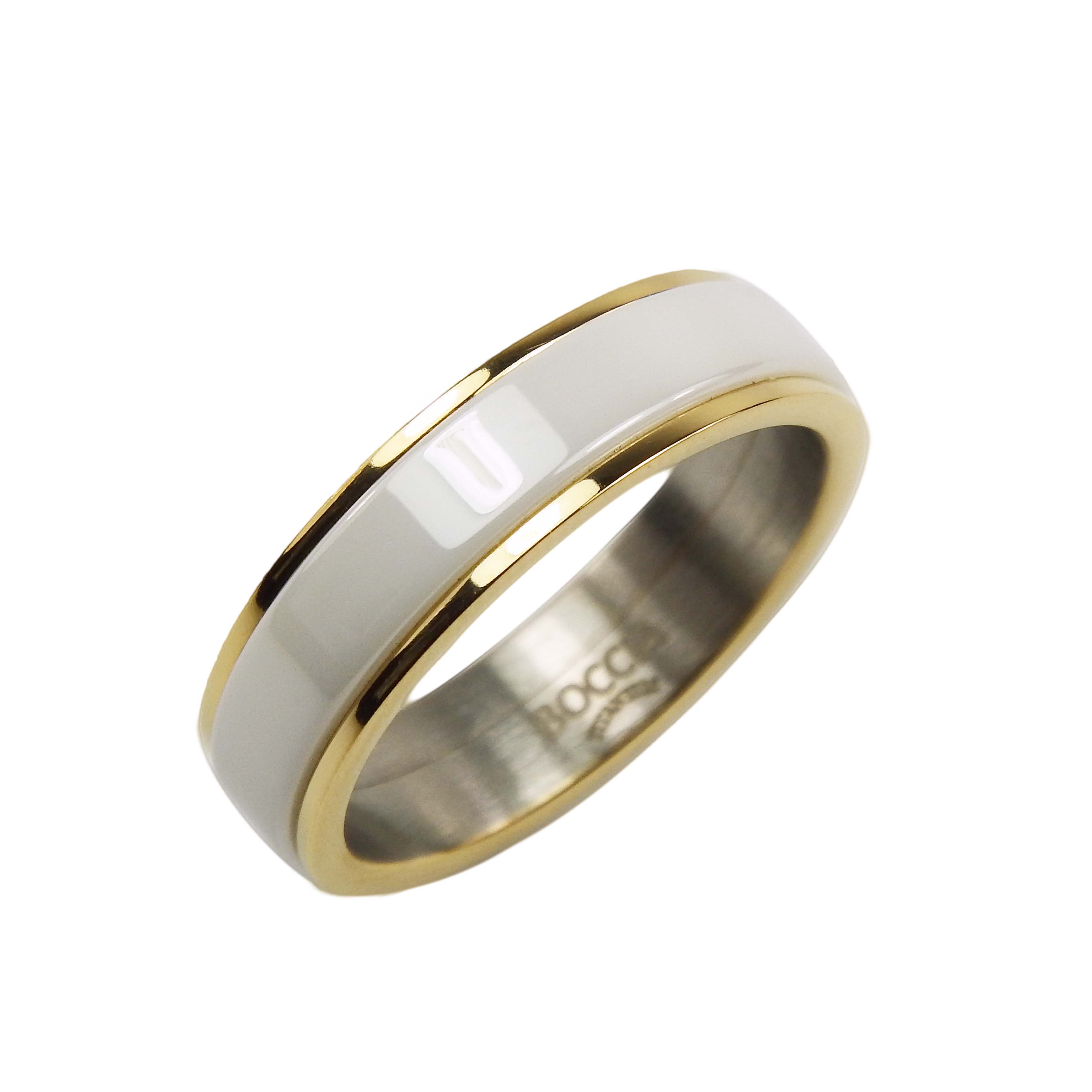 0132-03KWdIKRjHEO1zv Boccia Ring Titan nickelfrei goldplattiert mit Keramik