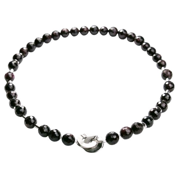 Granatkette mit Silberzwischenteilen Halskette
