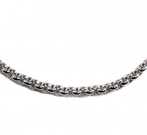 Massive Halskette Sterlingsilber Erbsmuster 6 mm Silberkette für Damen
