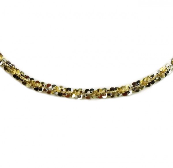 Halskette Gold 333/000 bicolor Gelbgold und Weißgold
