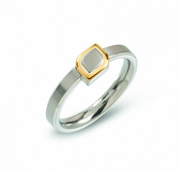 Boccia Ring Titan bicolor goldplattiert