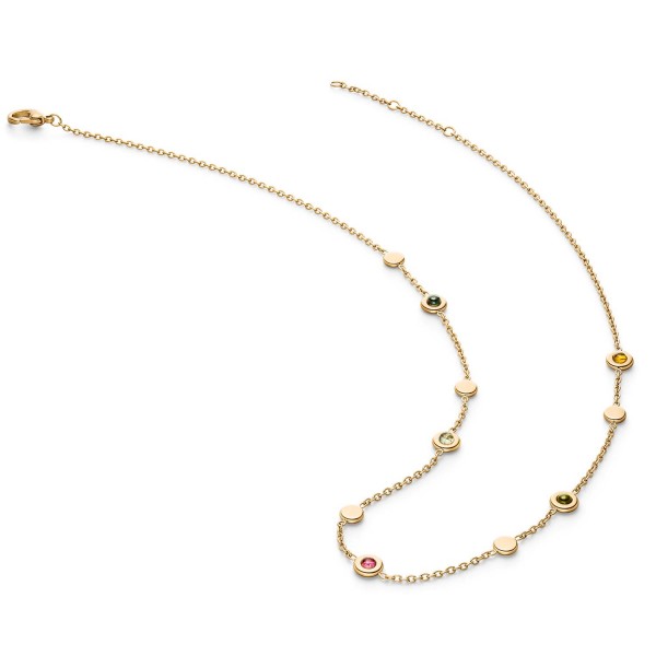 Boccia nickelfreie Titankette für Damen goldplattiert mit Turmalinen