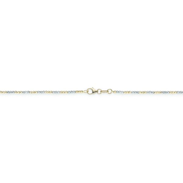 Halskette bicolor Gelbgold und Weißgold 585/000 Diamantoptik