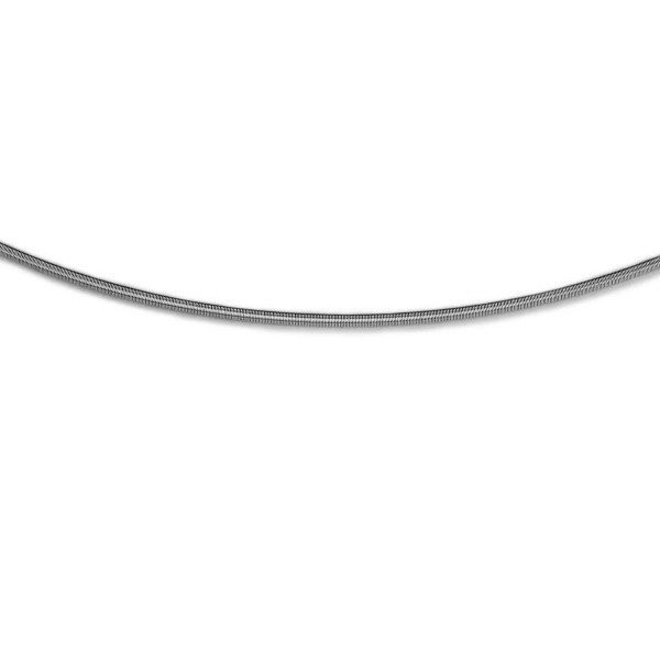 Flexibler Omega-Halsreif 1,4 mm, Platin 950/000, Edelstahlkern, Doppelclip-Schließe