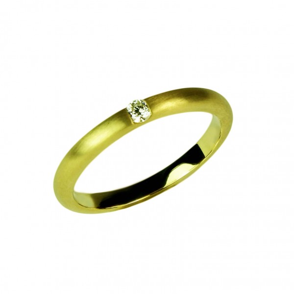 Damenring Gelbgold 585/000 mit Brillant in Spannringoptik Verlobungsring