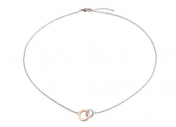 Boccia nickelfreie Halskette Titan bicolor roségold plattiert
